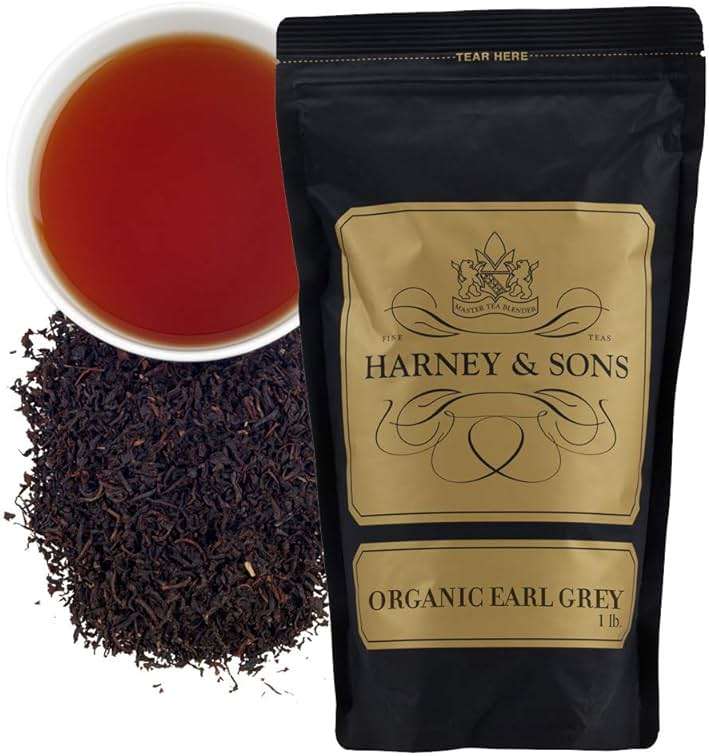 Harney & Sons Organic Earl Grey Loose Leaf Tea – Premium Bergamot Black Tea, Smooth Citrus Flavor, Full Leaf Blend, 16 oz - Image 1