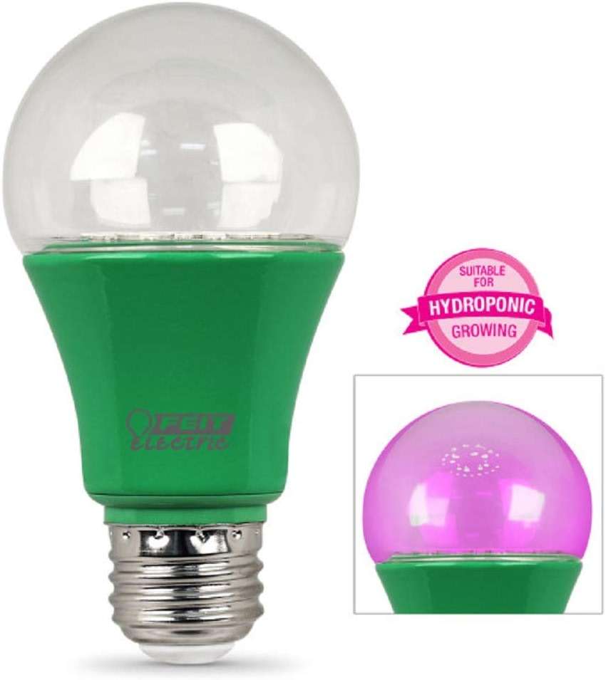 Feit Electric A19/GROW/LEDG2/BX Full Spectrum Led 60W Equivalent A19 Non-Dimmable Hydro Grow Light Bulb, Green - Image 9