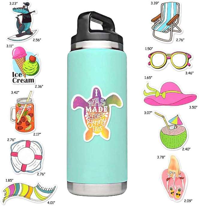 SUSIHI Summer Stickers for Kids Girls Sticker for Water Bottles Laptop Vinyl Stickers(50 Pcs) - Image 2