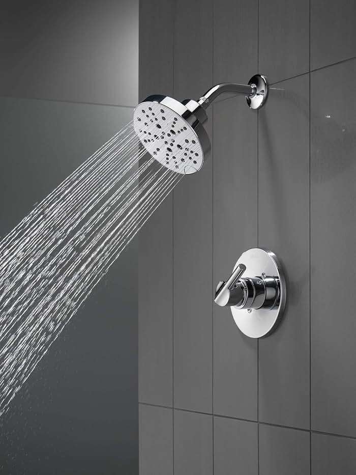 Delta Nicoli 14 Series H2Okinetic Shower Faucet Set, Chrome Shower Head and Handle Set, Valve Trim Kit, Chrome 142749 (Valve Included) - Image 3
