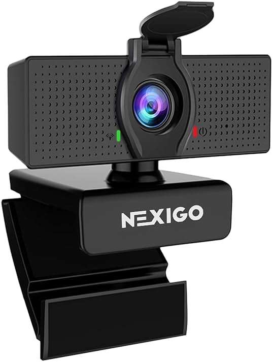 NexiGo N60 1080P Webcam with Microphone, Software Control & Privacy Cover, USB HD Computer Web Camera, Plug and Play, for Zoom/Skype/Teams, Conferencing and Video Calling - Image 1