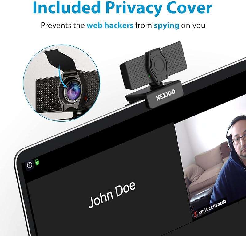 NexiGo N60 1080P Webcam with Microphone, Software Control & Privacy Cover, USB HD Computer Web Camera, Plug and Play, for Zoom/Skype/Teams, Conferencing and Video Calling - Image 3