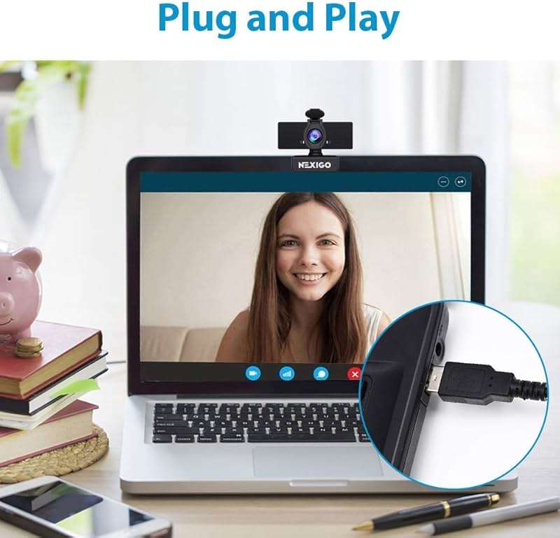 NexiGo N60 1080P Webcam with Microphone, Software Control & Privacy Cover, USB HD Computer Web Camera, Plug and Play, for Zoom/Skype/Teams, Conferencing and Video Calling - Image 5