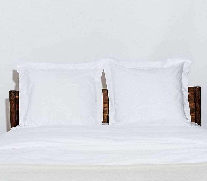 Euro Sham Covers 26x26 Set of 2 White 600 Thread Count 100% Egyptian Cotton Pack of 2 Euro 26x26 Pillow Covers Cushion Cover Cases Soft Skin Friendly European Size Decorative Square Pillow Shams - Image 4