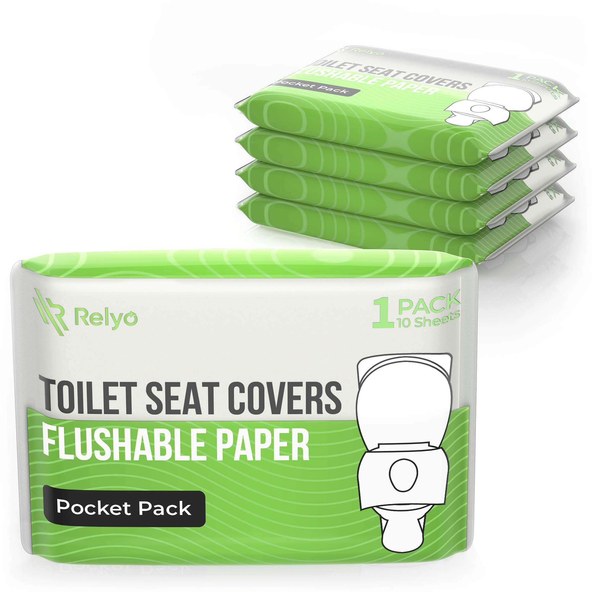 Toilet Seat Cover Paper Flushable (50 Pack) - XL for Adults and Kids Potty Training, 100% Biodegradable Travel Supplies Essentials for Public Restrooms, Airplane, Camping, Festivals - Image 2