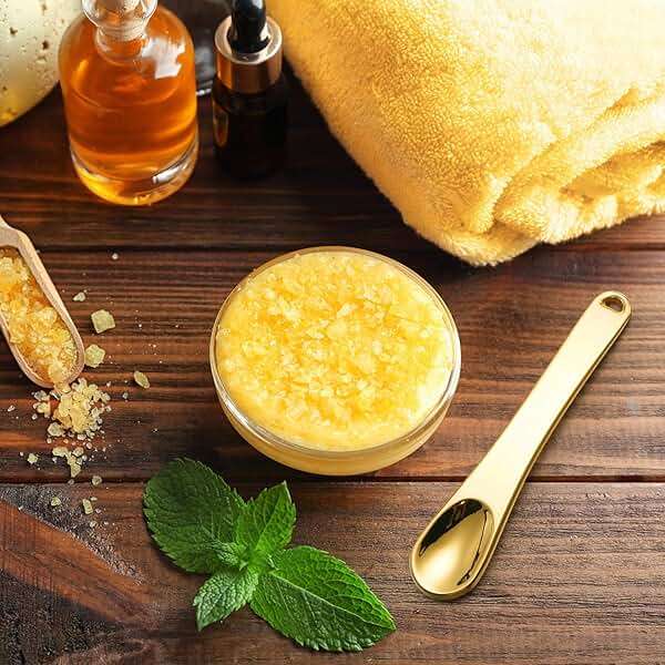 8 Pieces Skincare Spatula Metal Cosmetic Spatulas Makeup Applicator Mini Beauty Scoop Facial Cream Mask Spoon for Mixing and Sampling(Gold) - Image 6