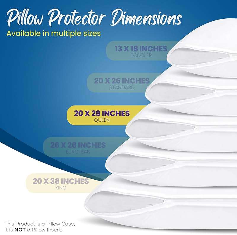 Set of 4 Pillow Protectors with Zipper Queen Size, Bed Bug and Dust Mite Proof Pillow Covers, Ultra Soft Pillow Encasements, Moisture Wicking and Waterproof Pillow Cases by Utopia Bedding (White) - Image 2