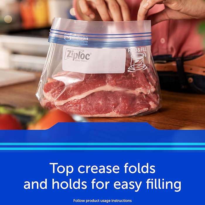 Ziploc Quart Food Storage Freezer Bags, Grip 'n Seal Technology for Easier Grip, Open, and Close, 100 Count - Image 5
