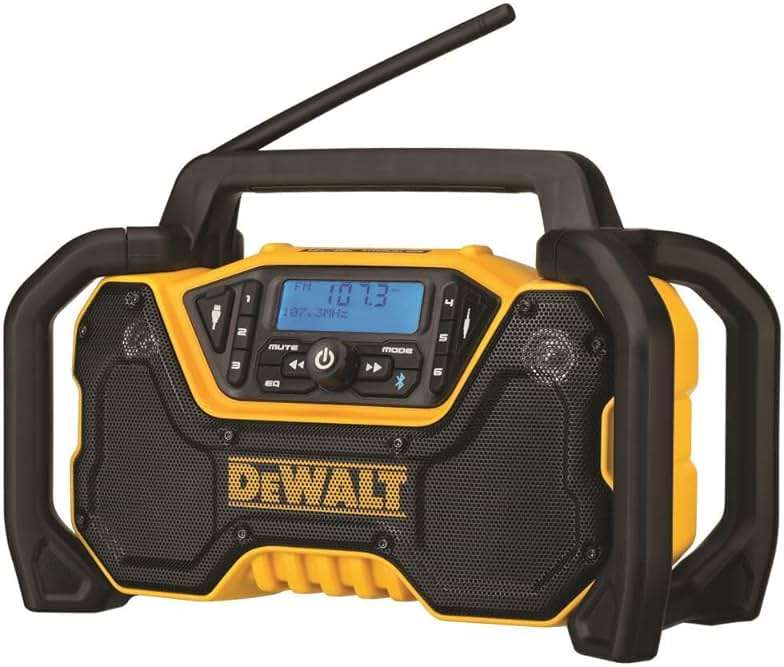 DEWALT 12V/20V MAX Portable Bluetooth Radio, Cordless, 100 ft Range, 3.5” Subwoofers, Jobsite (DCR028B) - Image 1