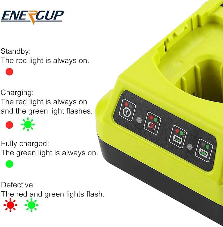 2Pack Replacement for Ryobi 18V Battery P108 P104 P105 P102 P103 P122 P109 Li-ION Compatible with Ryobi 18V ONE+ System Cordless Power Tools with P117 Charger for Ryobi 18V Batteries - Image 8