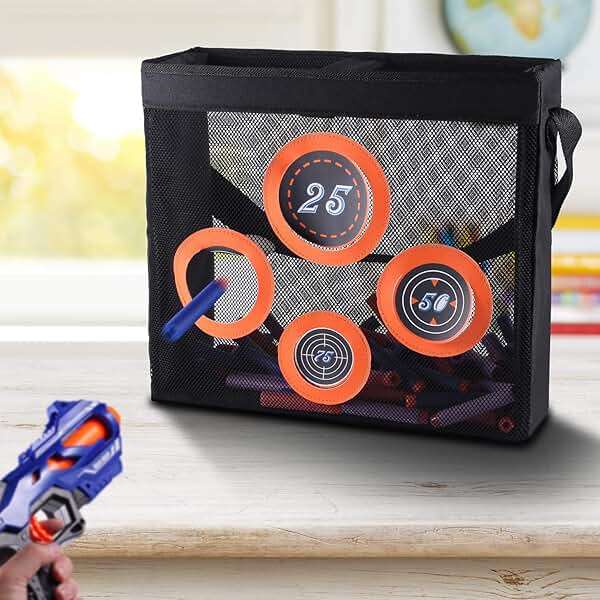 Hely Cancy Portable Shooting Practice Target Toy Storage Mesh Bag Compatible with Nerf Darts for Kids 6+ - Image 2