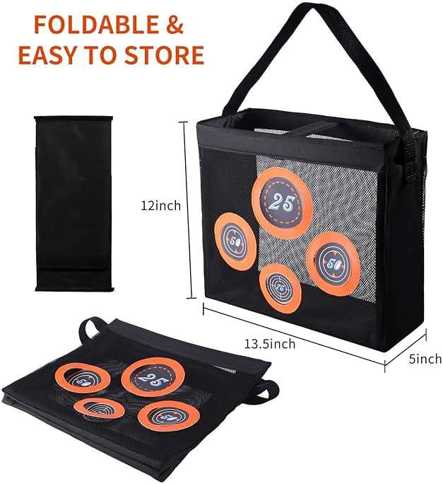 Hely Cancy Portable Shooting Practice Target Toy Storage Mesh Bag Compatible with Nerf Darts for Kids 6+ - Image 3
