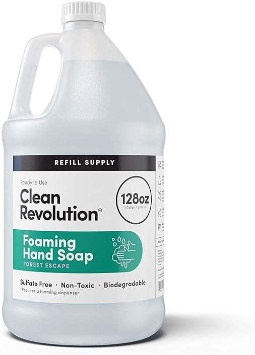 Clean Revolution Foaming Hand Soap Refill Supply Container, Ready to Use Formula, Forest Escape Fragrance, Gluten Free, 128 Fl. Oz - Image 1