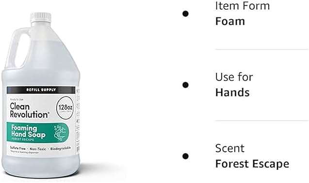 Clean Revolution Foaming Hand Soap Refill Supply Container, Ready to Use Formula, Forest Escape Fragrance, Gluten Free, 128 Fl. Oz - Image 7