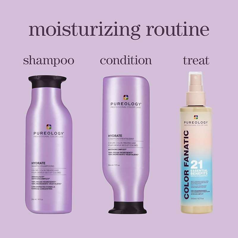 Pureology Hydrate Shampoo - For Dry or Color Treated Hair, Moisturizing Shampoo For Hydration & Softness, With Rose Extract & Green Tea, Vegan & Sulfate-Free - Image 8