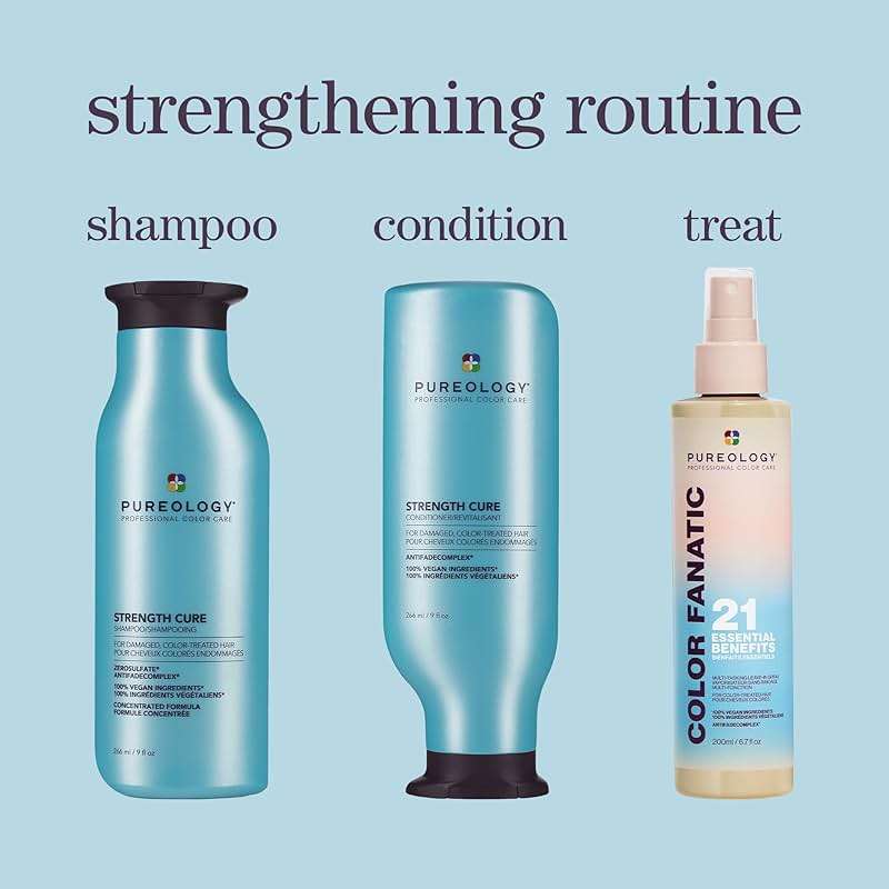 Pureology Strength Cure Conditioner - For Damaged or Color-Treated Hair, Reduces Breakage, Strengthens & Softens, With Sulfate-Free Formula, Vegan - Image 8