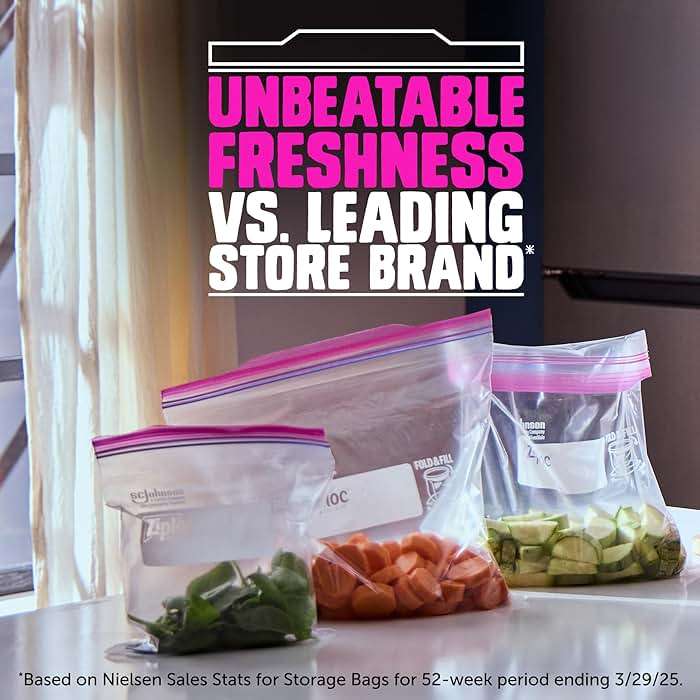 Ziploc Quart Food Storage Bags, Grip 'n Seal Technology for Easier Grip, Open, and Close, 100 Count - Image 2