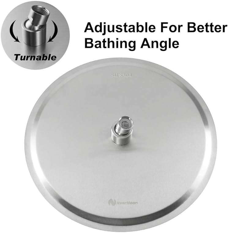 NearMoon Rain Shower Head, Ultra-Thin Design-Pressure Boosting, Awesome Some Experience, High Flow Stainless Steel Rainfall Head (12 Inch, Brushed Nickel) - Image 3