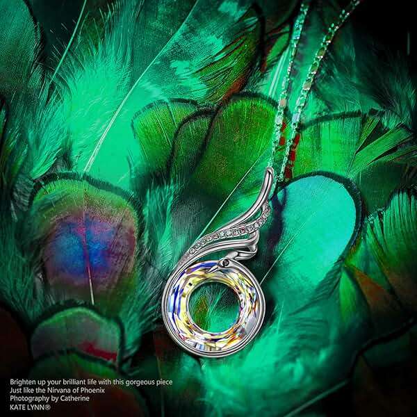 Kate Lynn "Rise From the Ashes Phoenix Necklace Made with Crystals from Austria, 18"+2" Necklace, Packaged with Jewelry Box, Birthday Gift for Women, Symbol of Luck and Renewal - Image 3