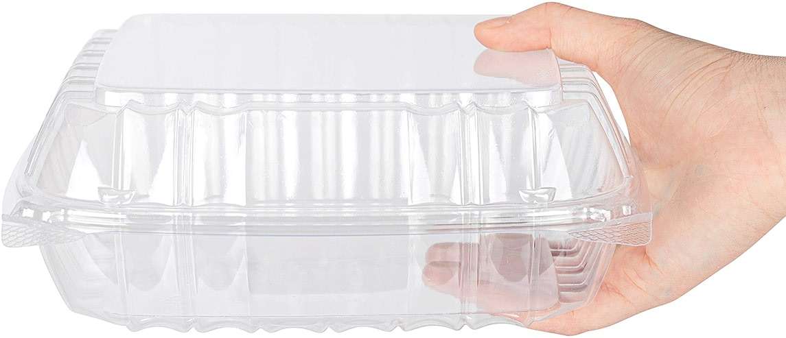 Stock Your Home Plastic 8 x 8 Inch Clamshell Takeout Tray (25 Count) – Disposable Hinged Containers for Dessert, Salads, Pasta, Sandwiches & More - Image 7