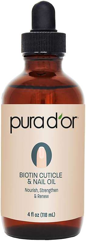 PURA D'OR 4 Oz Nail and Cuticle Oil - Nourishing Treatment with Dropper - Natural Blend Enriched with Biotin, Vitamin E, Milk for Nail Growth, Healthy Nail Beds and Great for Acrylic Nails - Image 1