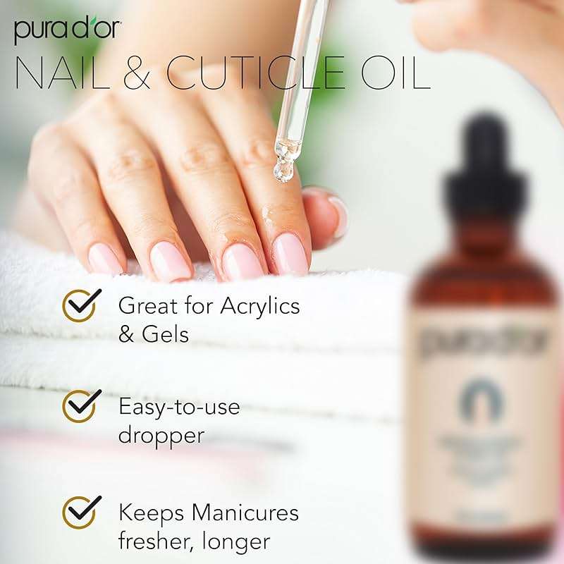 PURA D'OR 4 Oz Nail and Cuticle Oil - Nourishing Treatment with Dropper - Natural Blend Enriched with Biotin, Vitamin E, Milk for Nail Growth, Healthy Nail Beds and Great for Acrylic Nails - Image 2