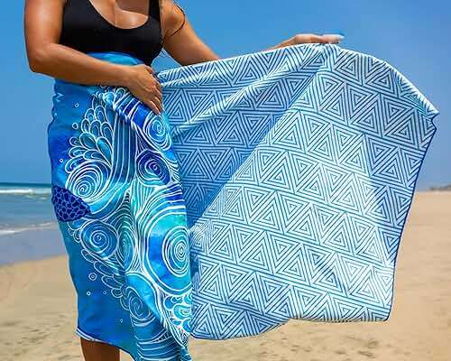 Elite Trend Microfiber Beach Towel for Adults with Bag - Extra Large 78x35 inch Lightweight Sand Free Quick Dry Towel for Travel, Swimming, Yoga, Camping (Sea Turtle) - Image 4