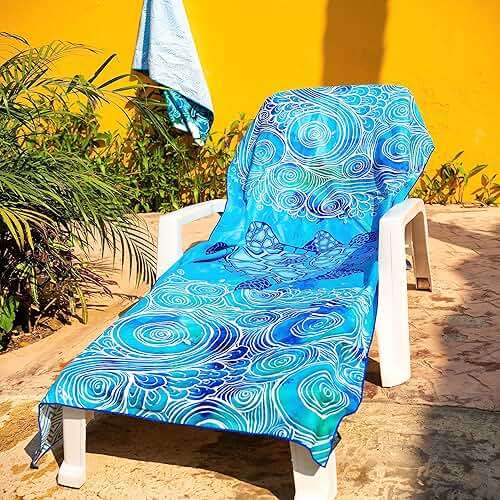 Elite Trend Microfiber Beach Towel for Adults with Bag - Extra Large 78x35 inch Lightweight Sand Free Quick Dry Towel for Travel, Swimming, Yoga, Camping (Sea Turtle) - Image 5