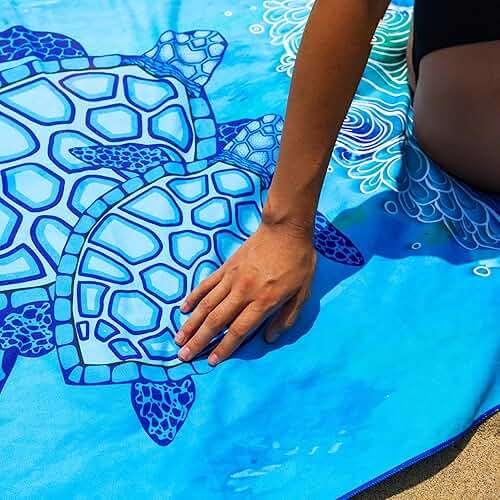 Elite Trend Microfiber Beach Towel for Adults with Bag - Extra Large 78x35 inch Lightweight Sand Free Quick Dry Towel for Travel, Swimming, Yoga, Camping (Sea Turtle) - Image 6