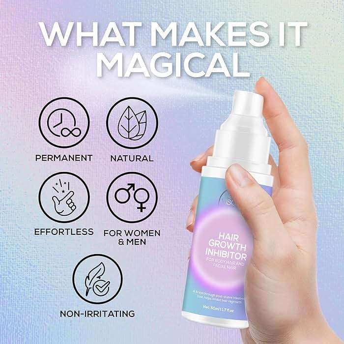 VENUS VISAGE Hair Inhibitor 50ml, Upgraded Hair Growth Spray, Non-Irritating, Removal for Body, Face, Arm, Armpit, Leg for Men and Women - Image 6