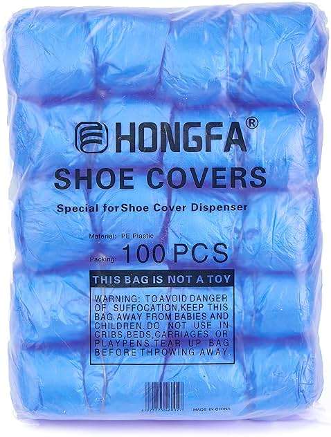 JATHIN Disposable Shoe Cover Refills for Automatic Dispenser Machine - Waterproof, Non-Slip T-Buckle Plastic Booties for Indoors, Home, Construction and Carpet Protection 100 Pcs - Image 1