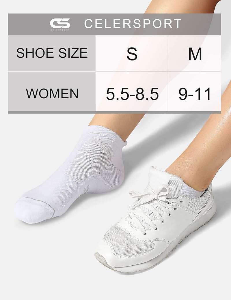 CS CELERSPORT 6 Pack Women's Ankle Running Socks Cushioned Low Cut Tab Athletic Socks - Image 2