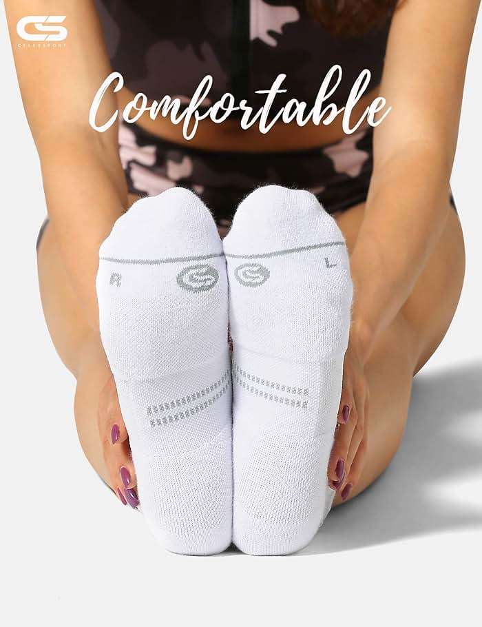 CS CELERSPORT 6 Pack Women's Ankle Running Socks Cushioned Low Cut Tab Athletic Socks - Image 3