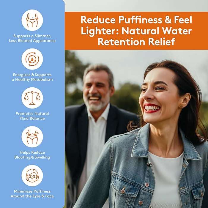 Youth & Tonic Water Pills for Fluid Retention – Water Weight Away Natural Diuretic for Bloat Relief & Fluid Balance, Support for Swollen Legs & Feet with Potassium & Vitamin B6 – 30 Pills - Image 3