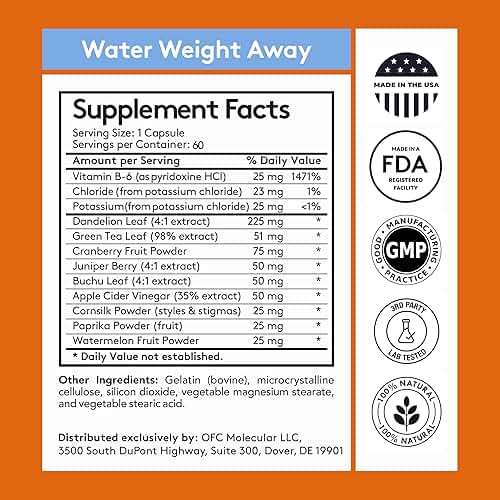 Youth & Tonic Water Pills for Fluid Retention – Water Weight Away Natural Diuretic for Bloat Relief & Fluid Balance, Support for Swollen Legs & Feet with Potassium & Vitamin B6 – 60 Pills - Image 6