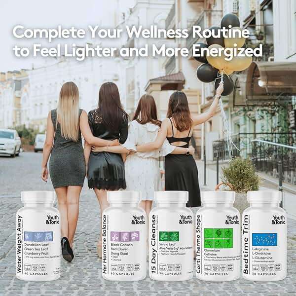 Youth & Tonic Water Pills for Fluid Retention – Water Weight Away Natural Diuretic for Bloat Relief & Fluid Balance, Support for Swollen Legs & Feet with Potassium & Vitamin B6 – 60 Pills - Image 7