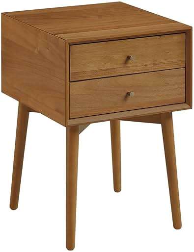 Nathan James 32704 Harper Mid-Century Oak Wood Nightstand with 2-Drawers, Small Side End Table with Storage, Brown - Image 7