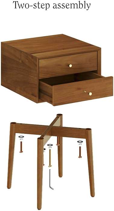 Nathan James 32704 Harper Mid-Century Oak Wood Nightstand with 2-Drawers, Small Side End Table with Storage, Brown - Image 9