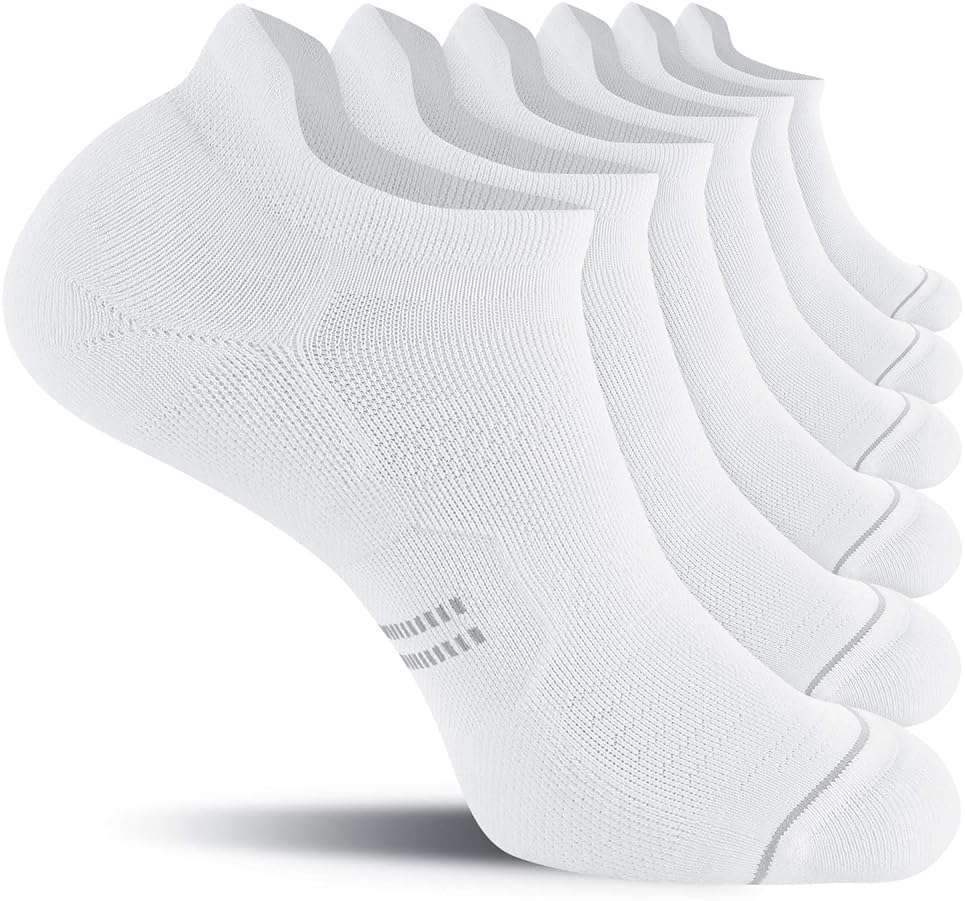 CS CELERSPORT 6 Pack Men's Running Ankle Socks with Cushion, Low Cut Athletic Sport Tab Socks - Image 1
