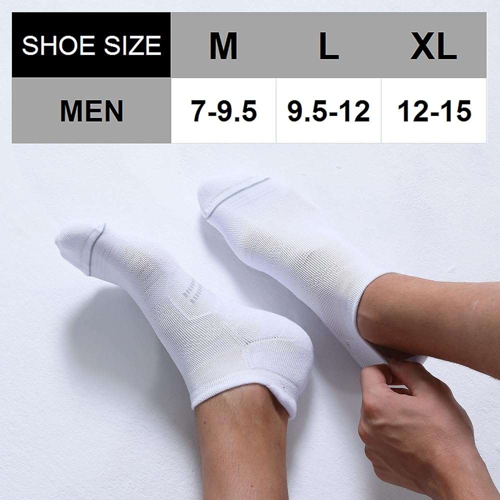 CS CELERSPORT 6 Pack Men's Running Ankle Socks with Cushion, Low Cut Athletic Sport Tab Socks - Image 2