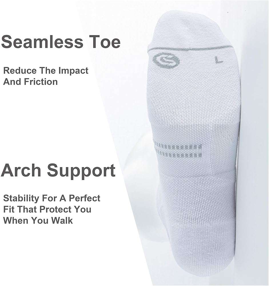 CS CELERSPORT 6 Pack Men's Running Ankle Socks with Cushion, Low Cut Athletic Sport Tab Socks - Image 4