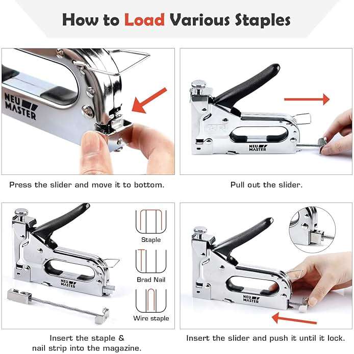 NEU MASTER 3 in 1 Staple Gun, Manual Upholstery Stapler Gun for Wood with 2000 Staples & Staple Remover, Adjustable Power Design for Furniture, Carpentry, DIY, Decoration & Home Repair - Image 4