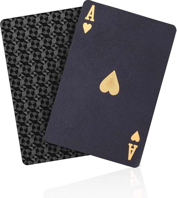 ACELION Waterproof Playing Cards, Plastic Playing Cards, Deck of Cards, Gift Poker (Black Diamond Cards) - Image 1
