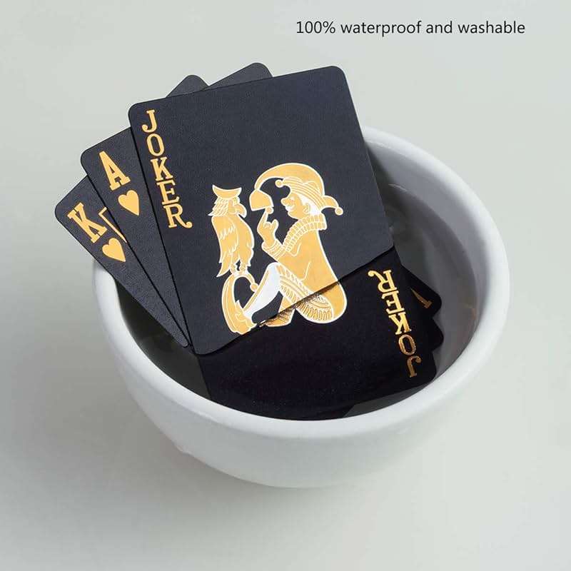 ACELION Waterproof Playing Cards, Plastic Playing Cards, Deck of Cards, Gift Poker (Black Diamond Cards) - Image 2