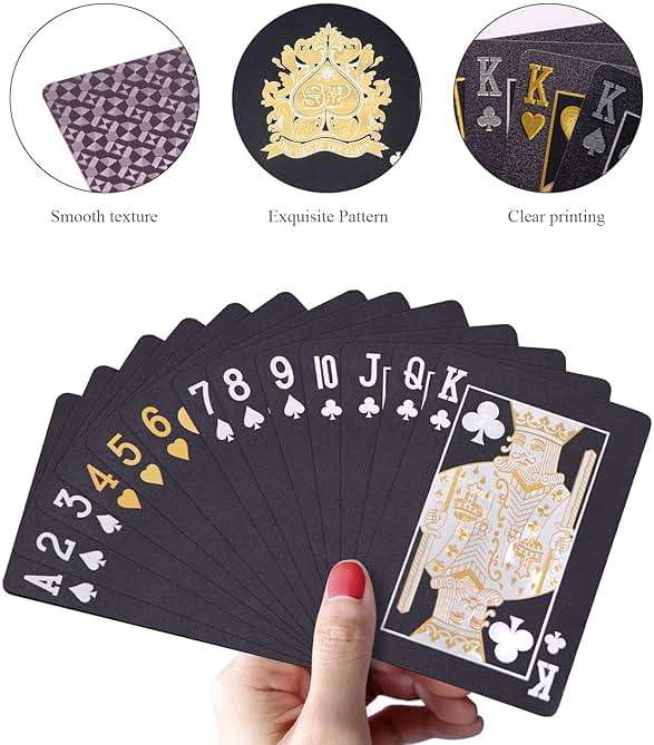 ACELION Waterproof Playing Cards, Plastic Playing Cards, Deck of Cards, Gift Poker (Black Diamond Cards) - Image 3