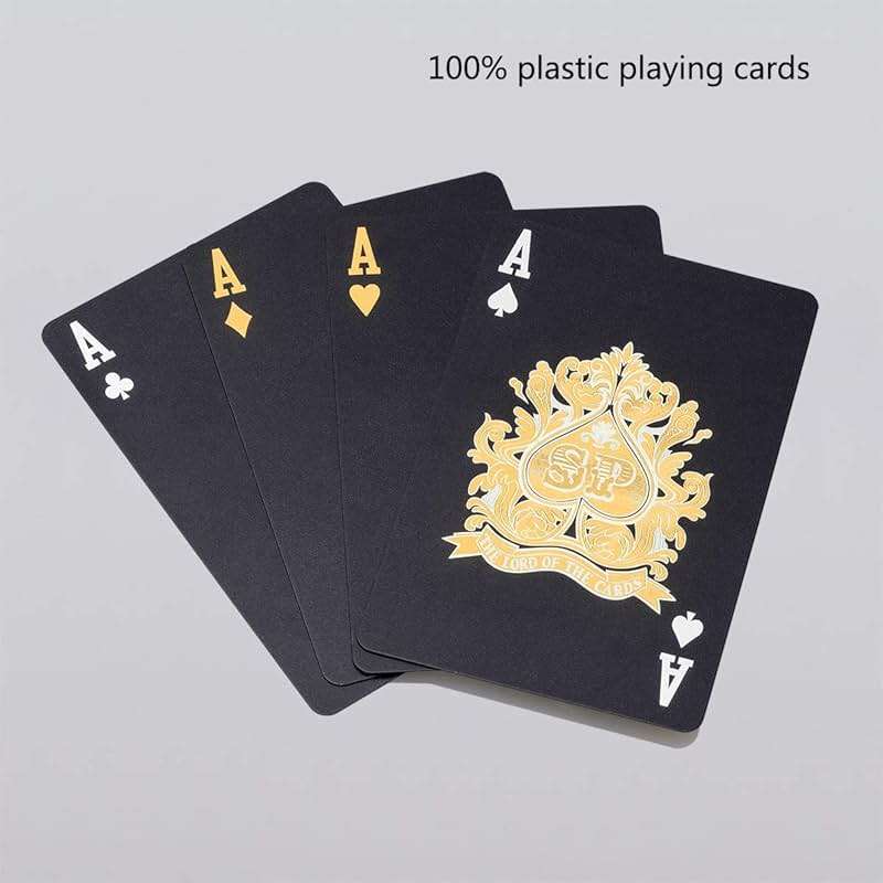 ACELION Waterproof Playing Cards, Plastic Playing Cards, Deck of Cards, Gift Poker (Black Diamond Cards) - Image 5