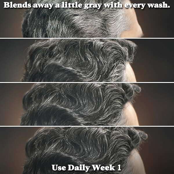 Just for Men Control GX Grey Reducing 2-in-1 Shampoo and Conditioner, Gradual Color with Keratin for Stronger Thicker and Healthier Looking, 4 Fl Oz - Pack of 3 - Image 3