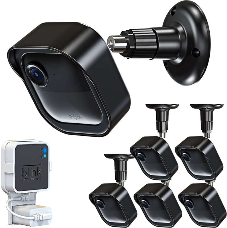 All-New Blink Outdoor Camera Wall Mount, 360° Adjustable Mount and Weather Proof Protective Housing with Blink Sync Module Outlet Mount for Blink Outdoor 4/2K+/3rd Gen Camera System (Black, 5 Pack) - Image 1