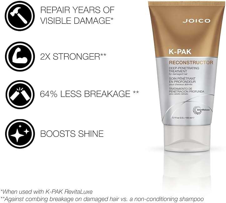 Joico K-PAK Reconstructor Deep-Penetrating Treatment | For Severely Damaged Hair | Repair & Strengthen Strands | Rebuild & Fortify Damaged Hair | Improve Elasticity | With Keratin & Arginine - Image 2