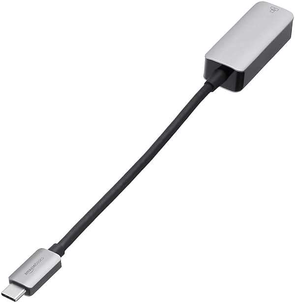 Amazon Basics Aluminum USB-C to RJ45 Gigabit Ethernet Adapter, Portable, Fast Network, Grey, 2.07 x 0.81 x 0.6 inches - Image 5